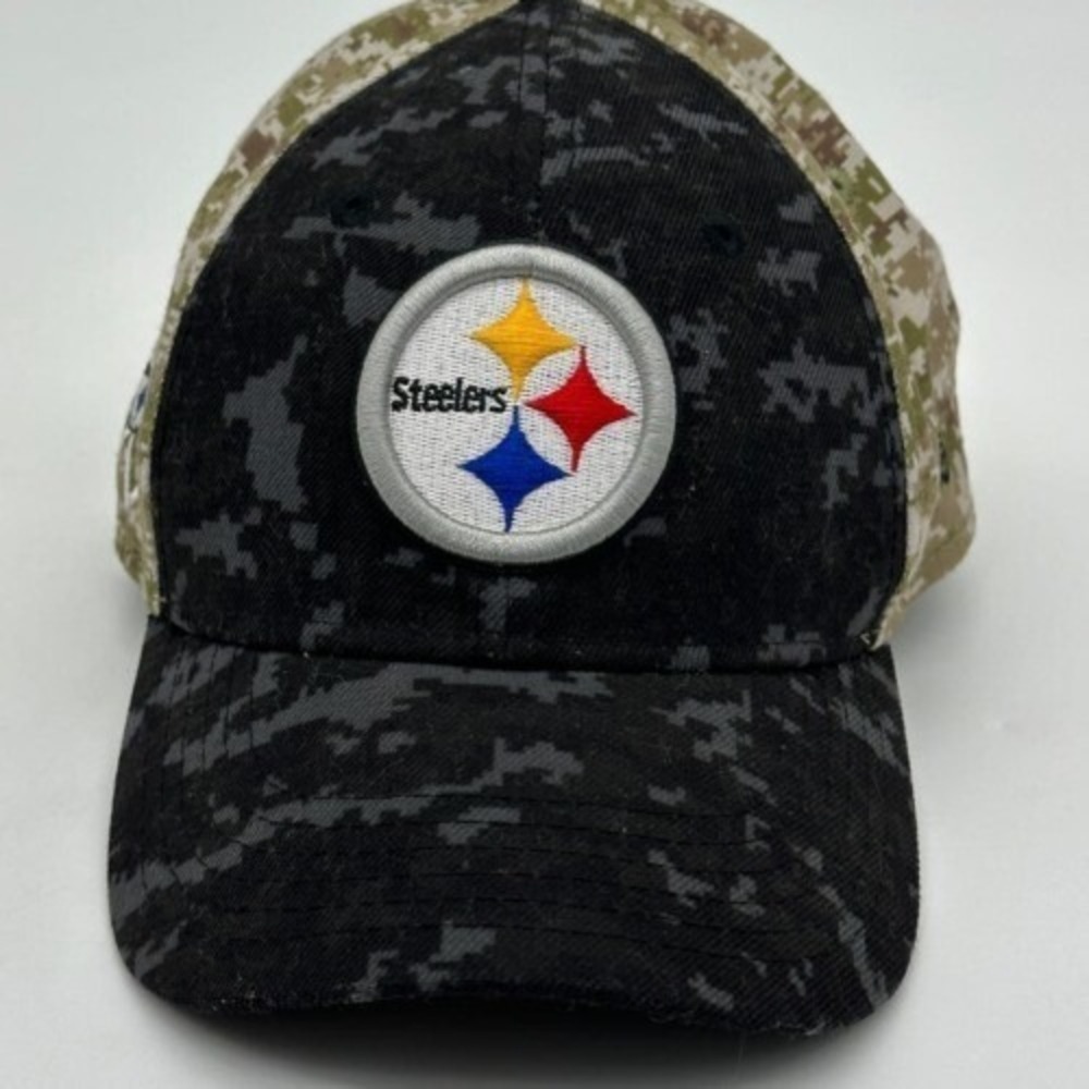 Pittsburgh Steelers Hats Youth OSFA Black Green Camo‎ Foot Ball Cap NFL New Era